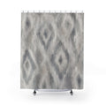 Ikat Shower Curtain, Gray Boho Bath Decor, Soft Diamond Pattern, Neutral Guest Bathroom Decor, Modern Neutral Boho Diamond Spa Style