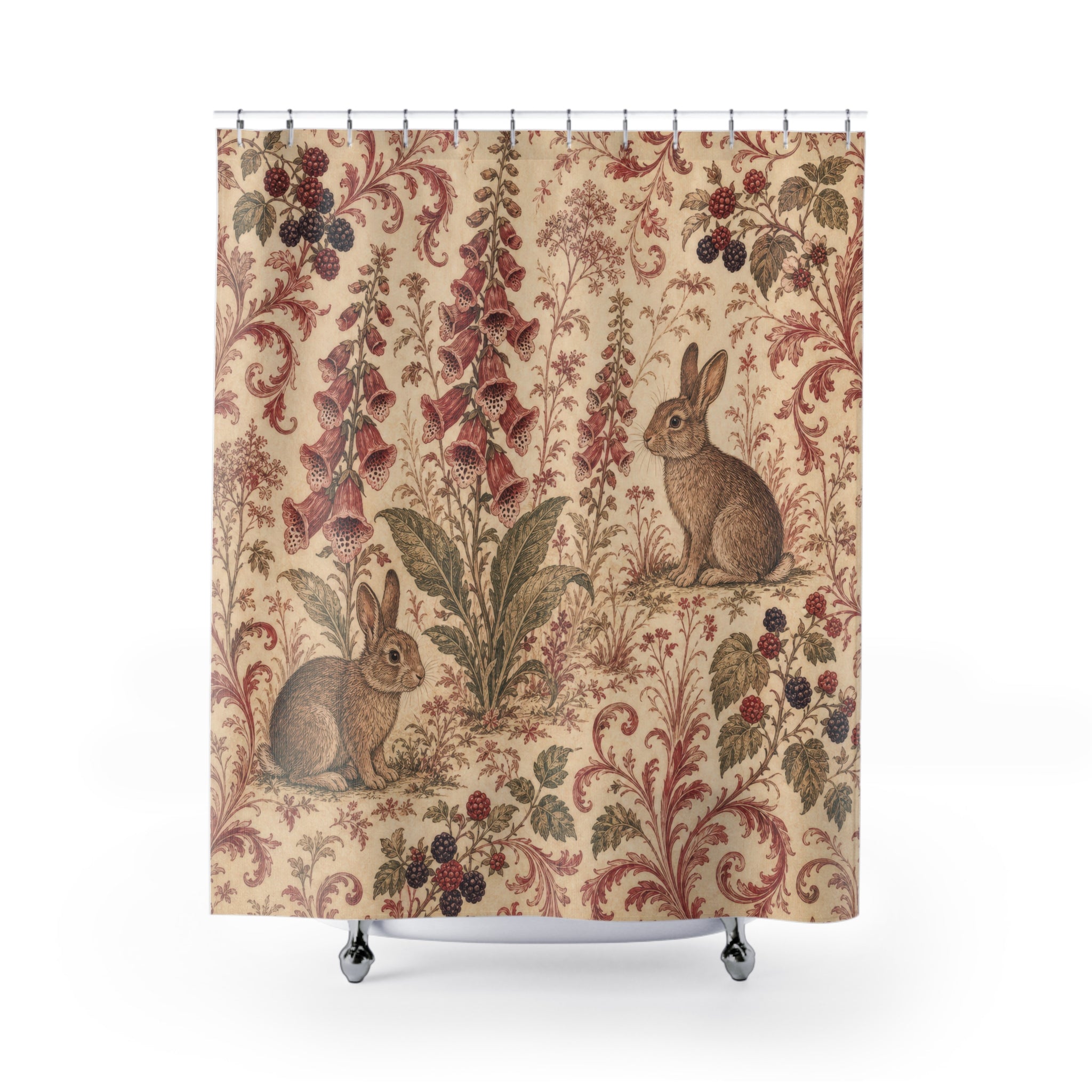 Rabbit Toile Shower Curtain