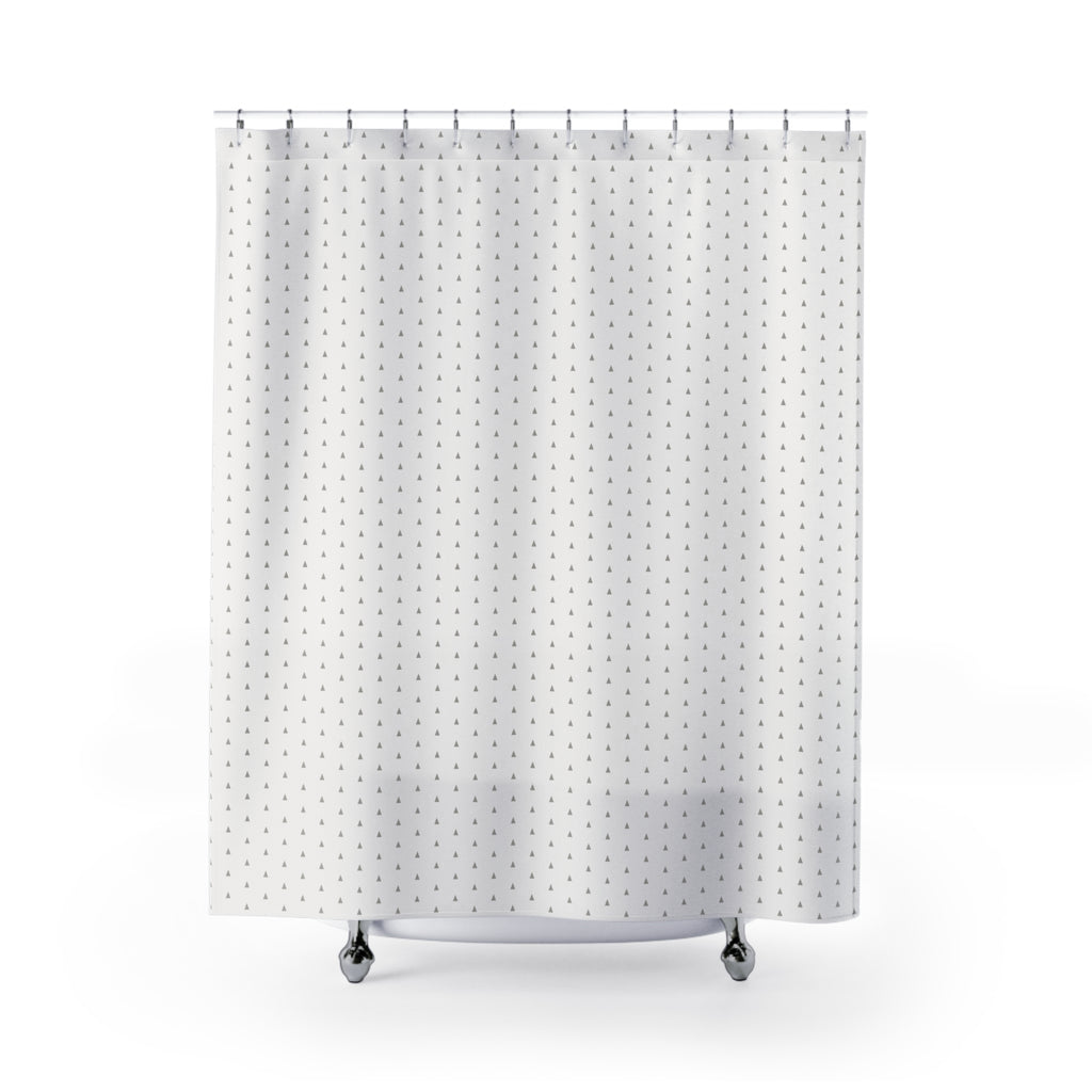 Scandinavian Triangle Shower Curtain – Grey Minimal