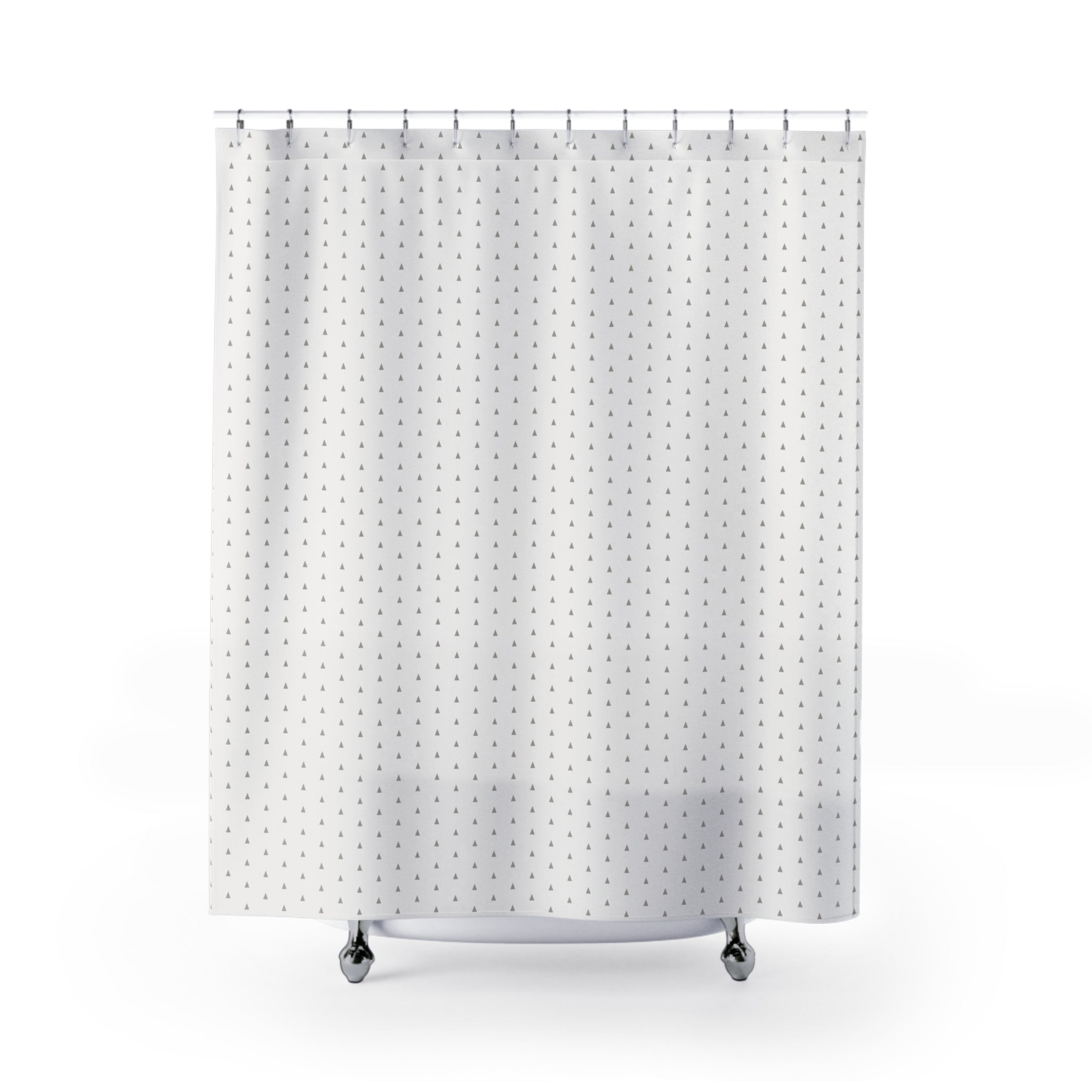 Scandinavian Triangle Shower Curtain – Grey Minimal