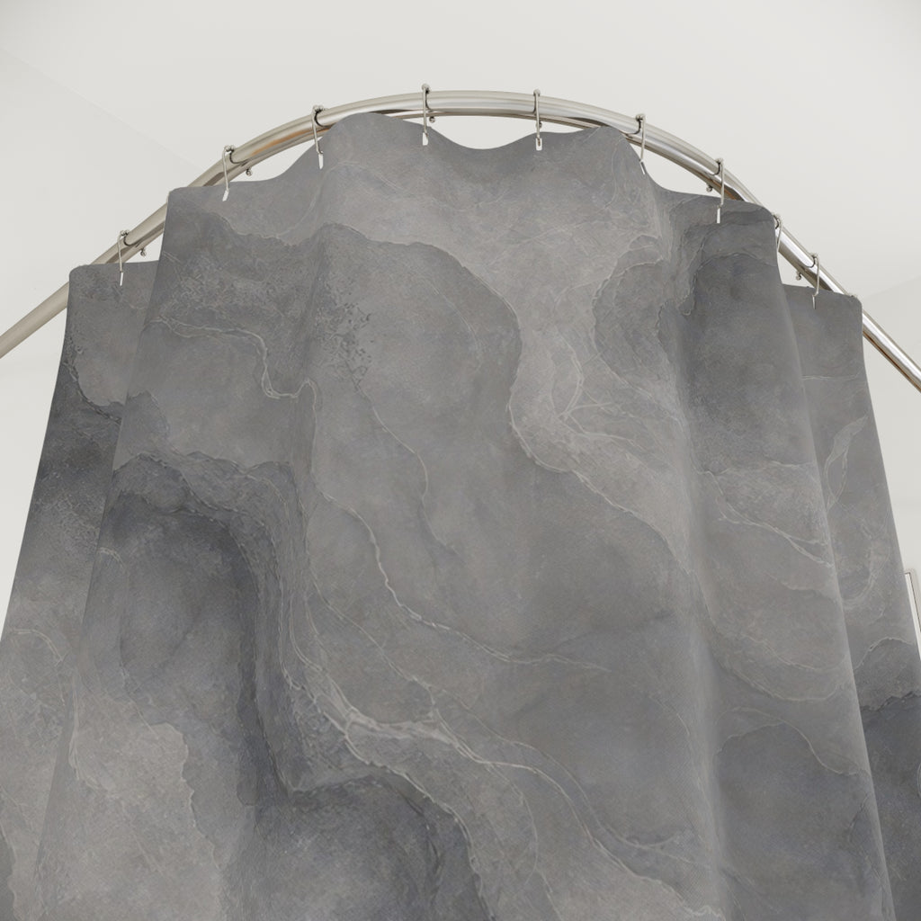 Gray Watercolor Abstract Shower Curtain
