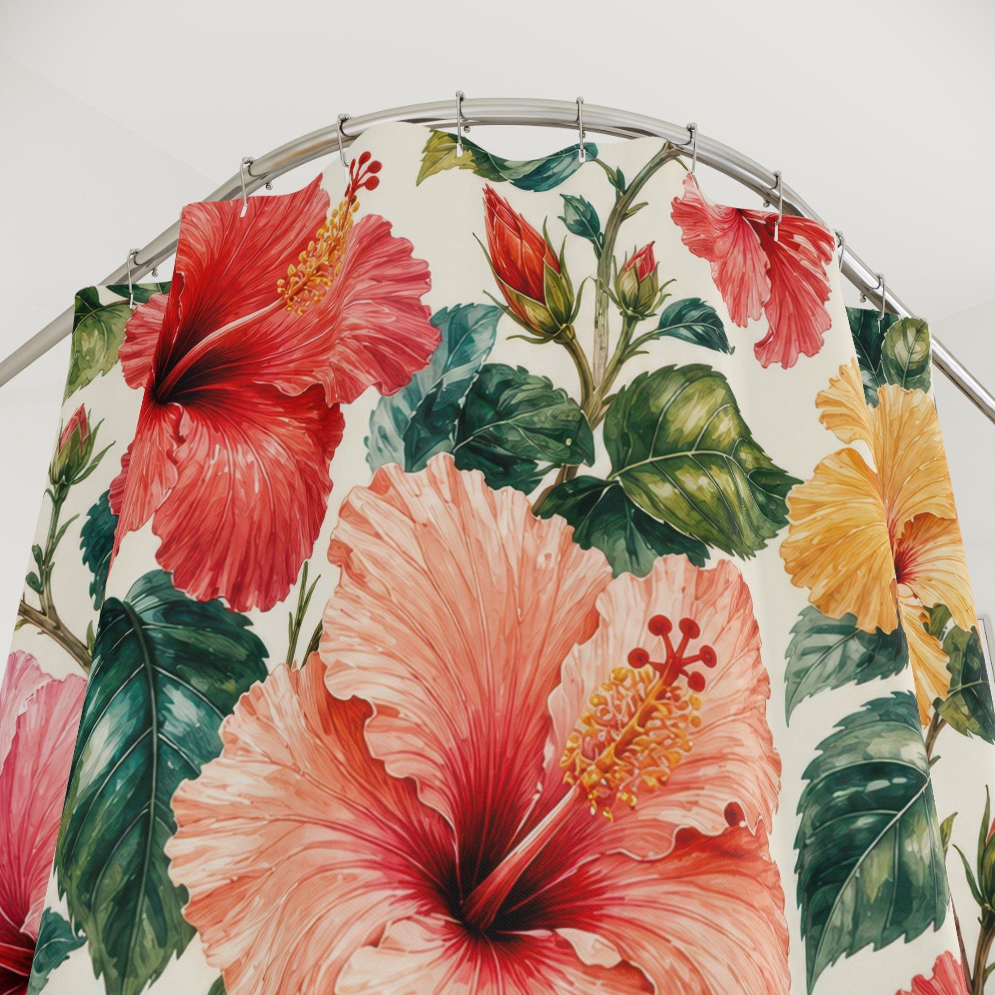 Tropical Flower Botanical Shower Curtain