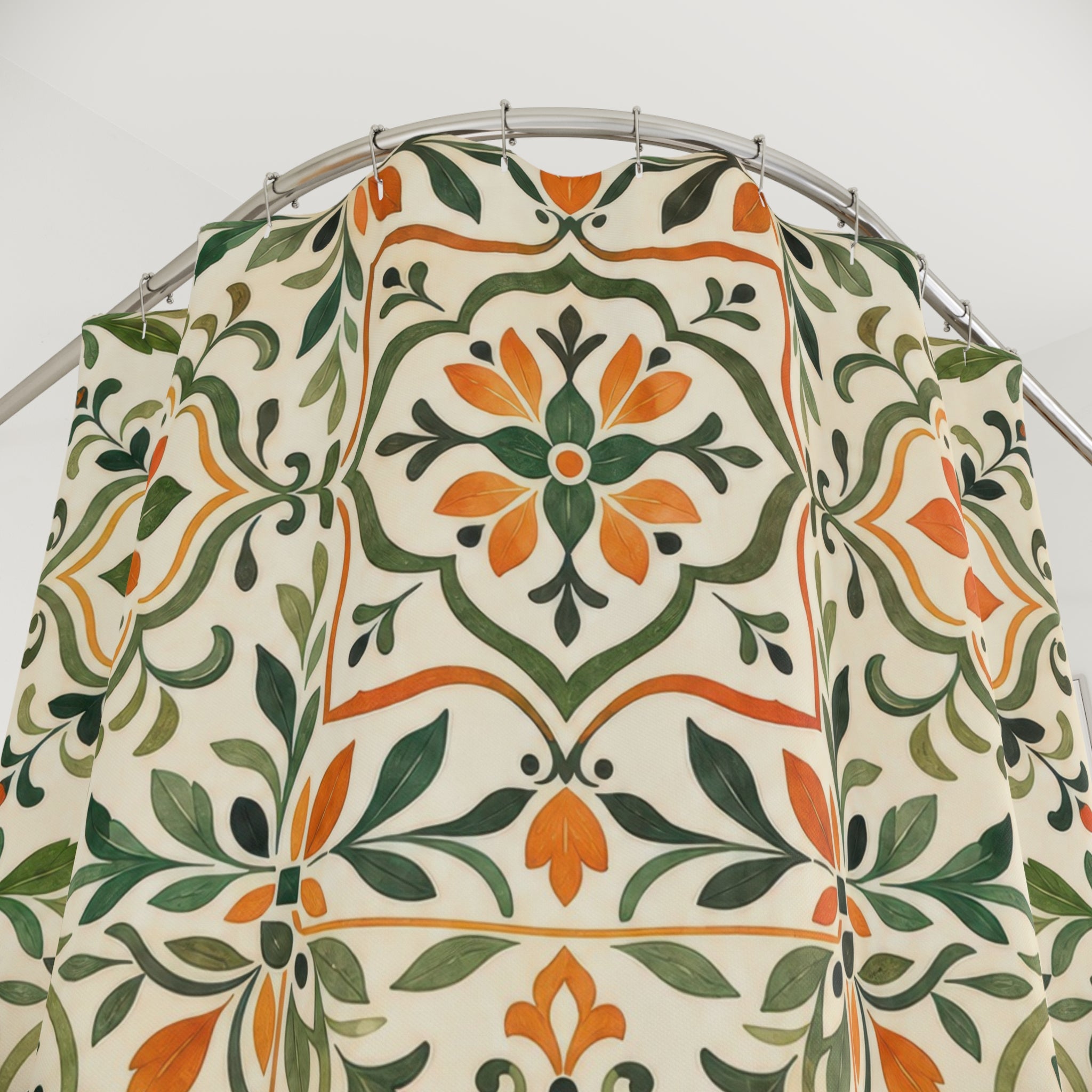 Folk Floral Tile Shower Curtain