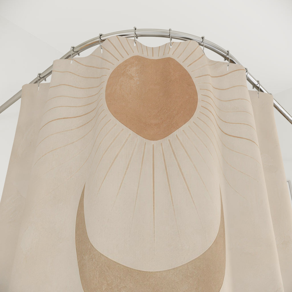 Beige Sun Moon Desert Shower Curtain