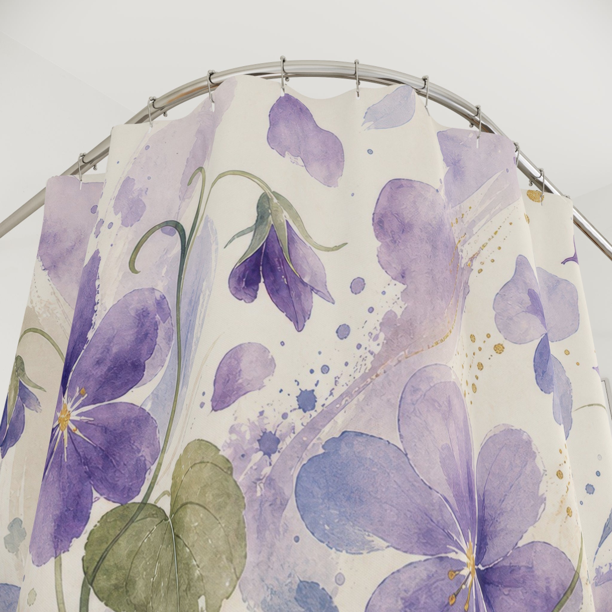 Purple Violet Flower Shower Curtain