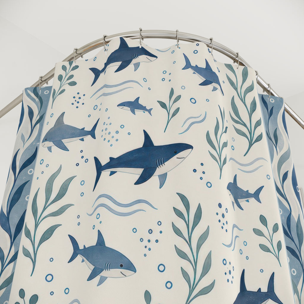 Ocean Shark Shower Curtain: Ocean Shower Curtain