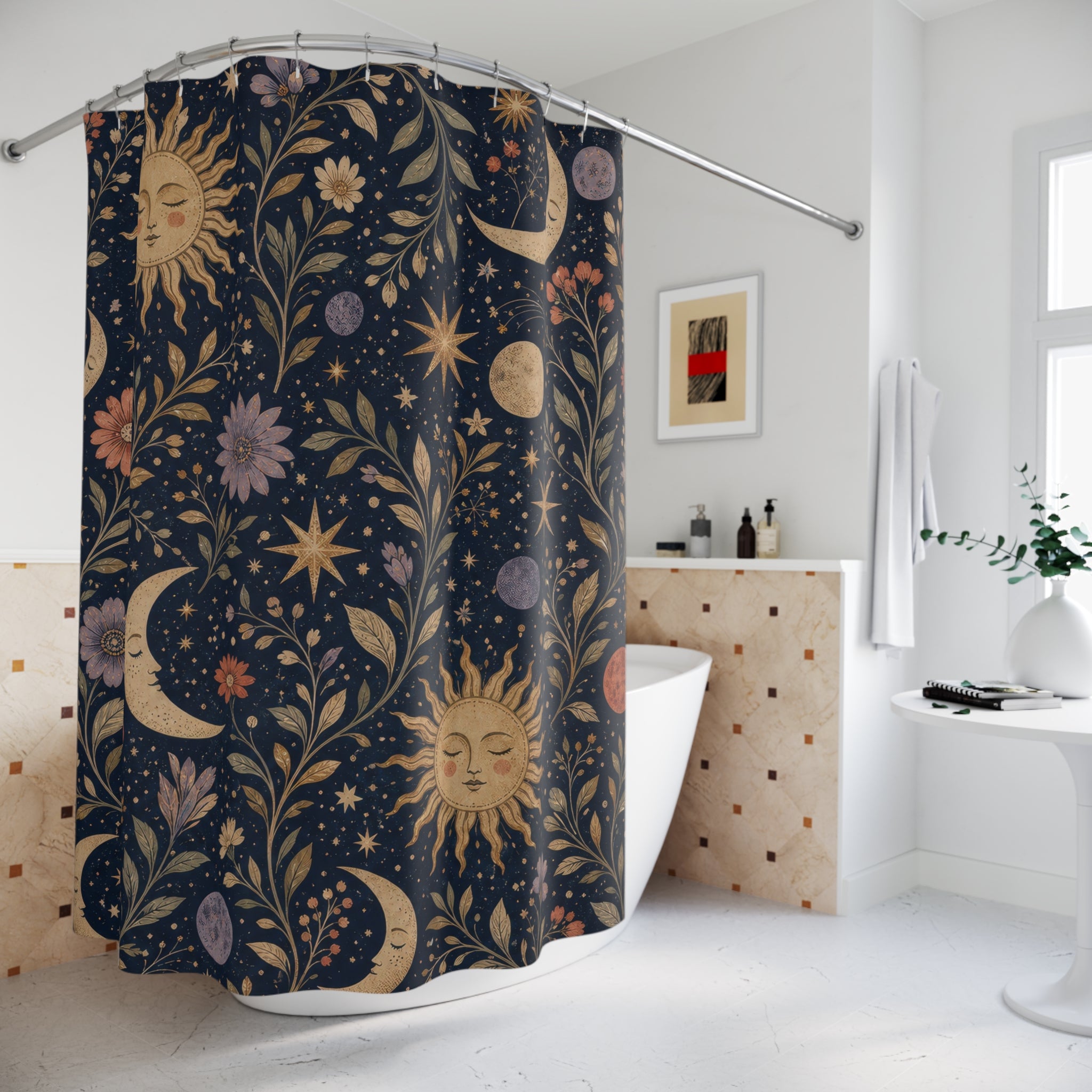 Celestial Boho Shower Curtain