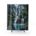 Waterfall Shower Curtain: Green Nature