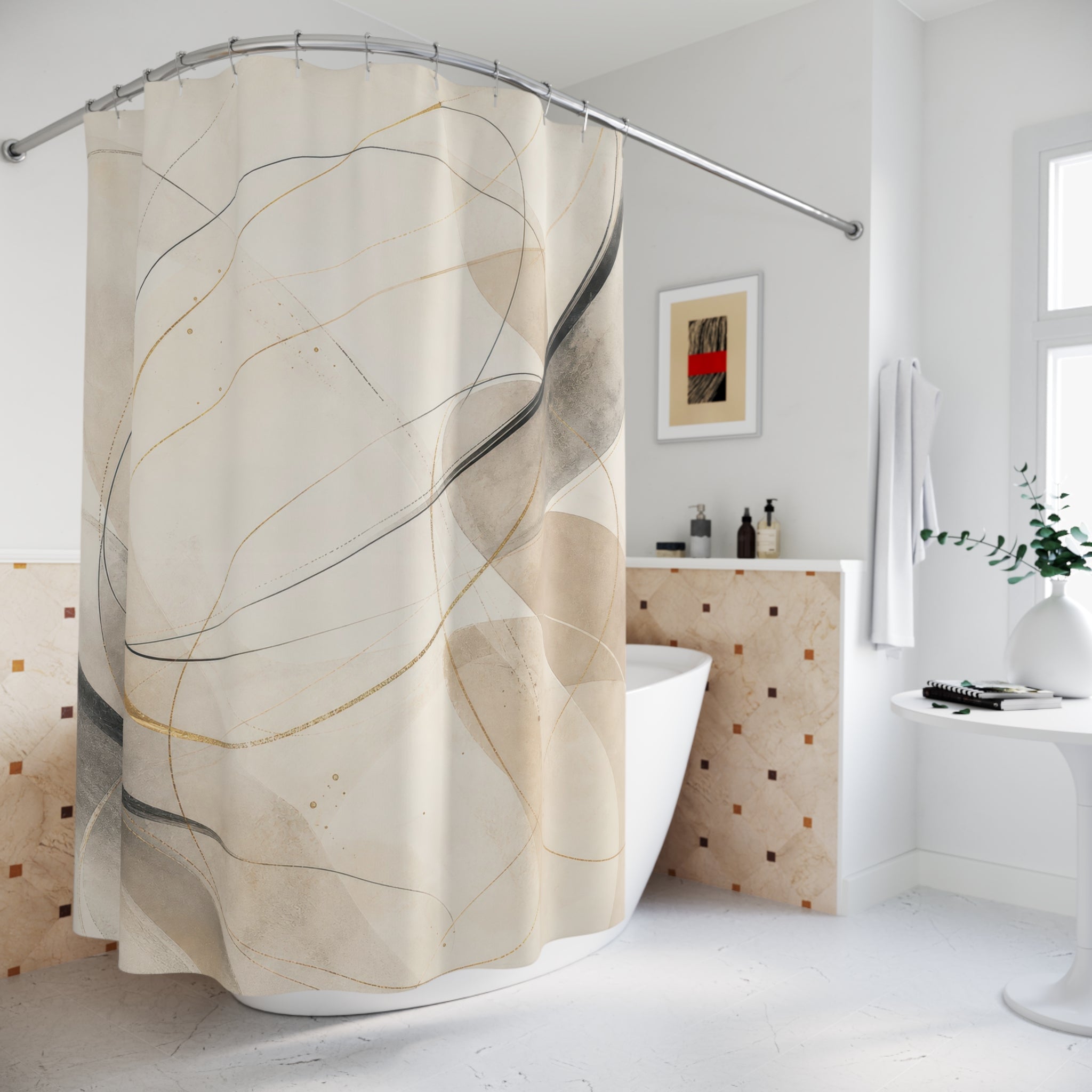Black and Gold Shower Curtain