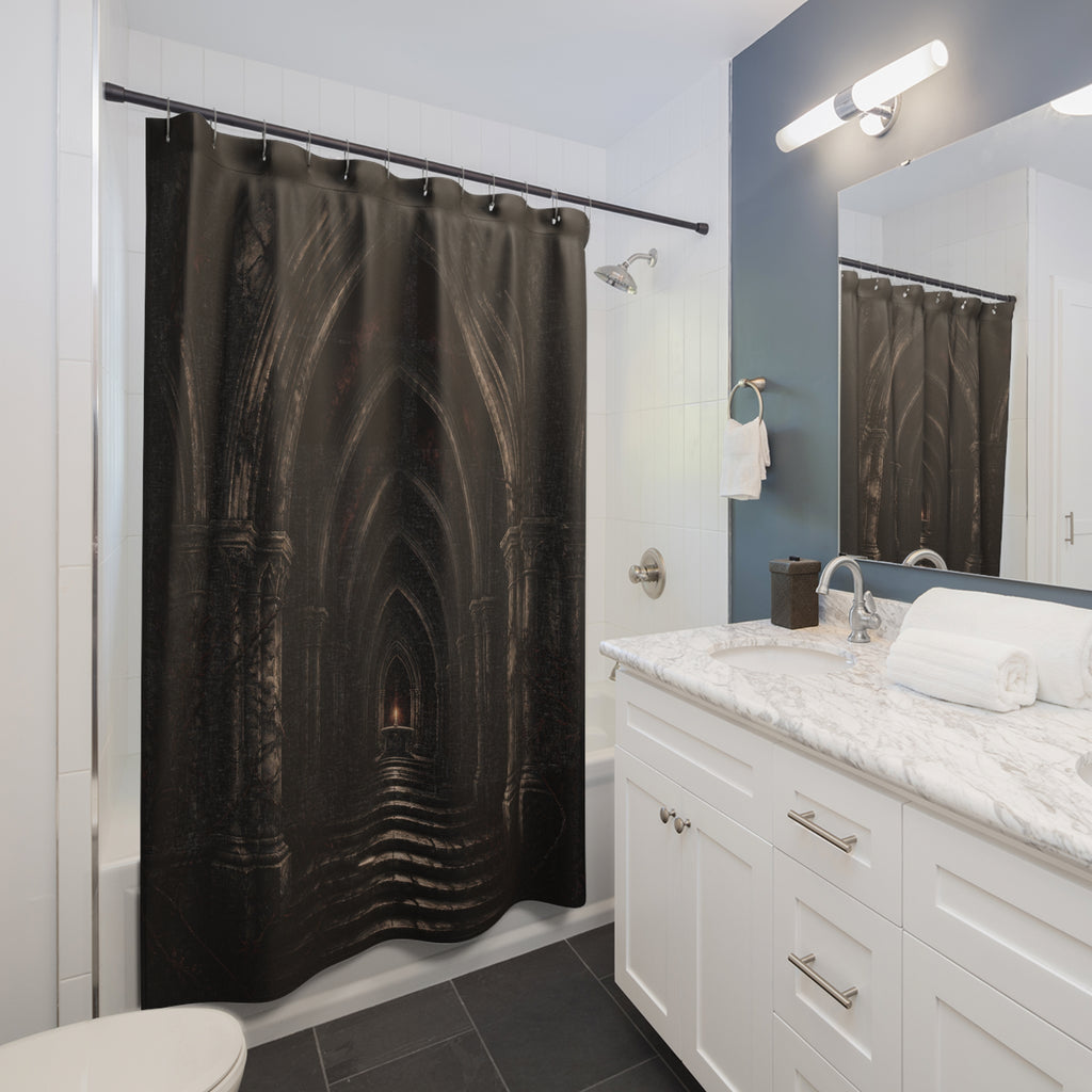 Dark Gothic Crypt Shower Curtain
