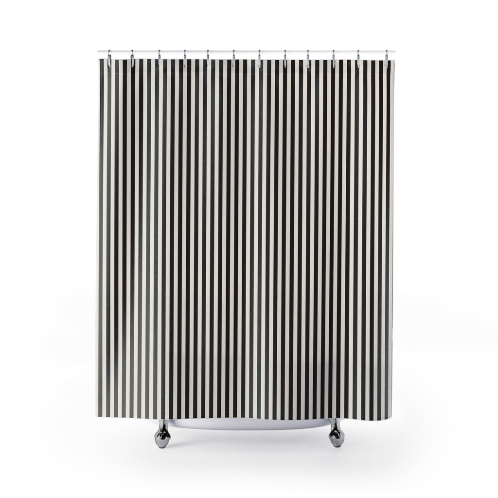 Charcoal Cabana Stripe Shower Curtain