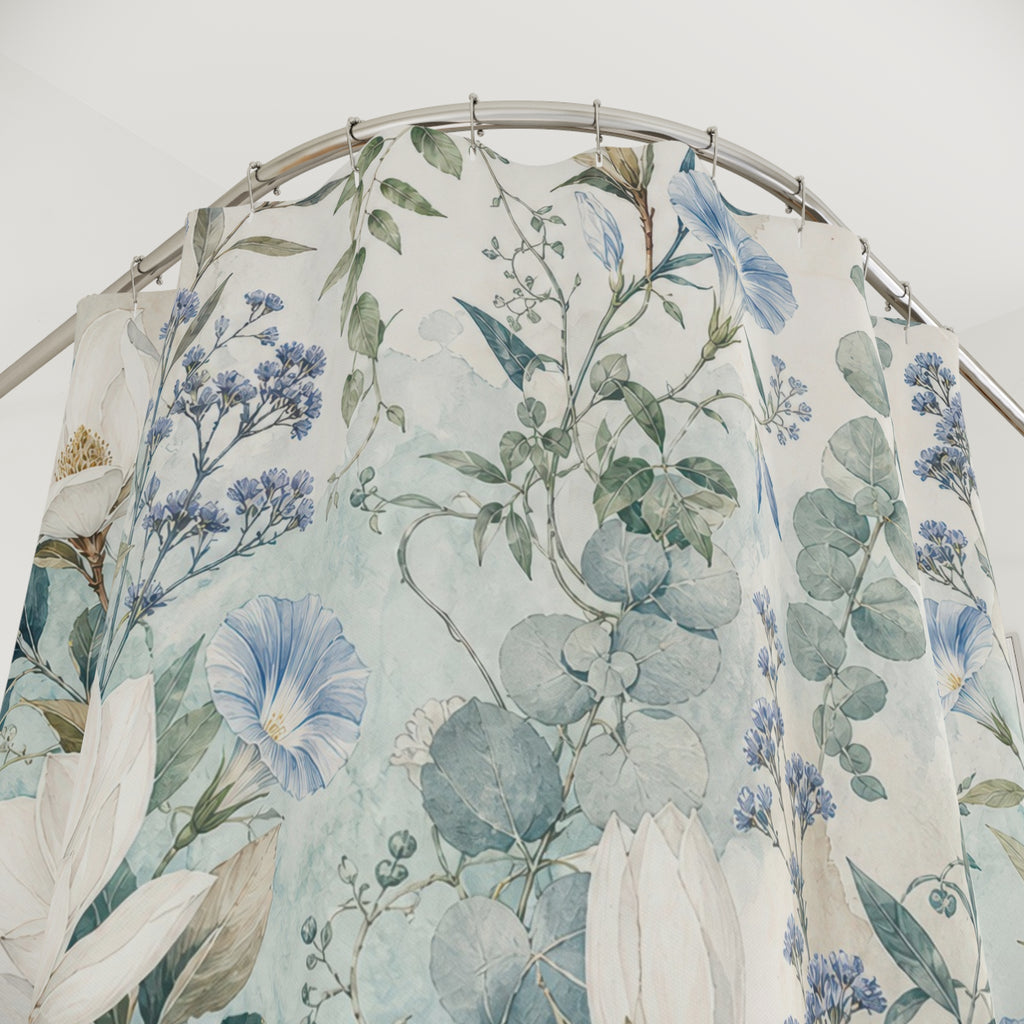 White Magnolia Shower Curtain