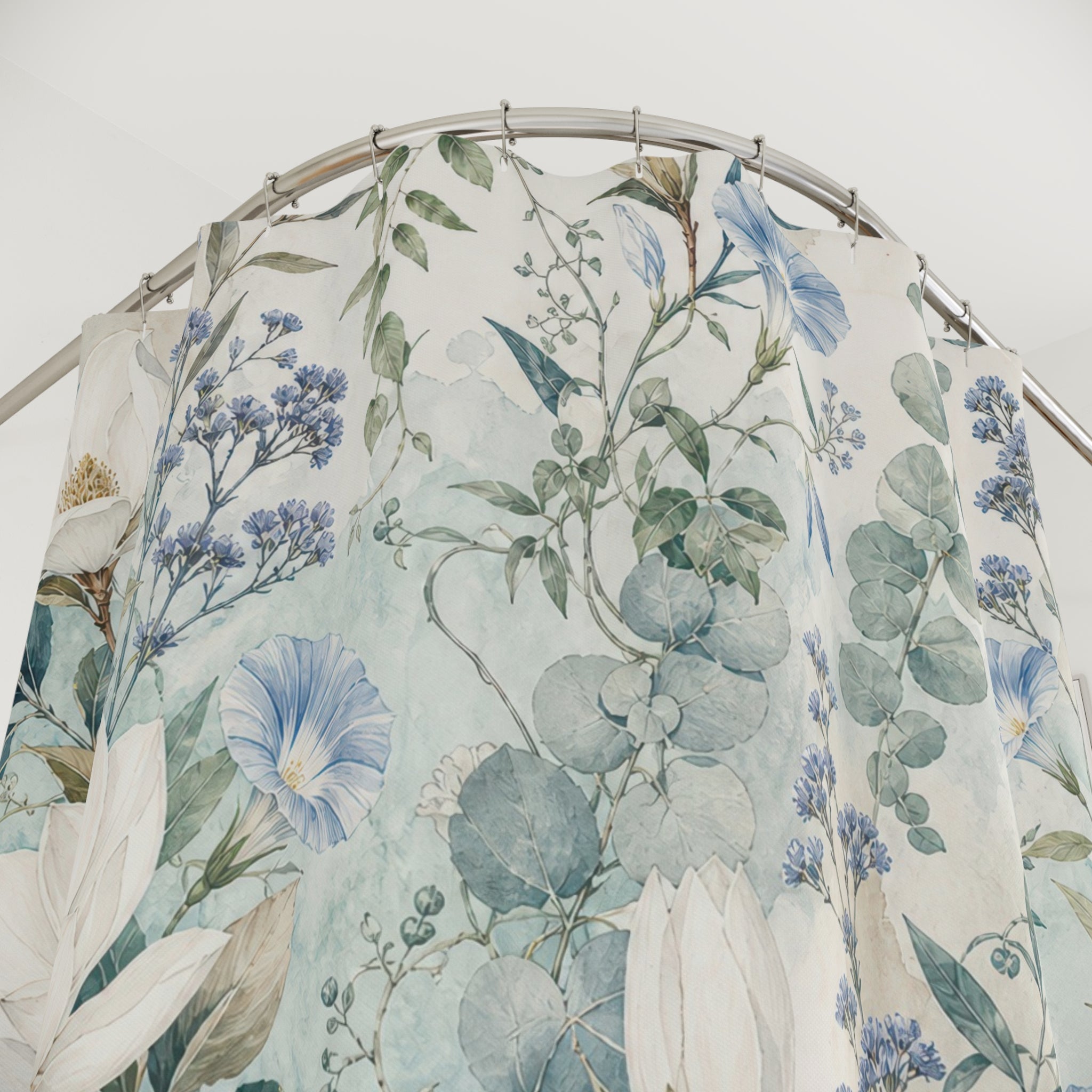 White Magnolia Shower Curtain
