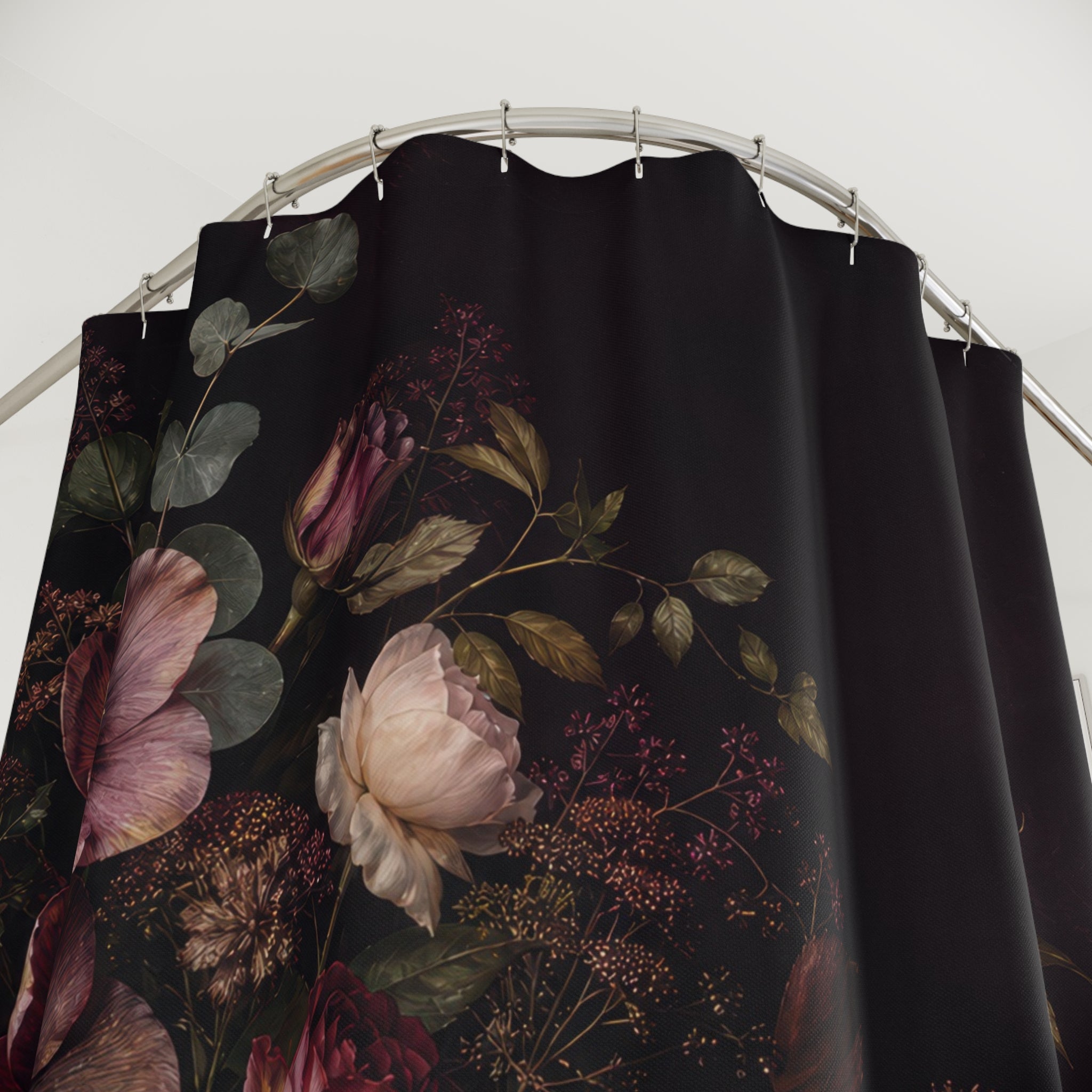 Velvet Night Floral Shower Curtain