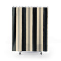 Ivory White Cabana Pinstripe Shower Curtain