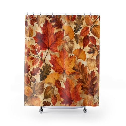 Autumn Leaves Shower Curtain: Orange Brown