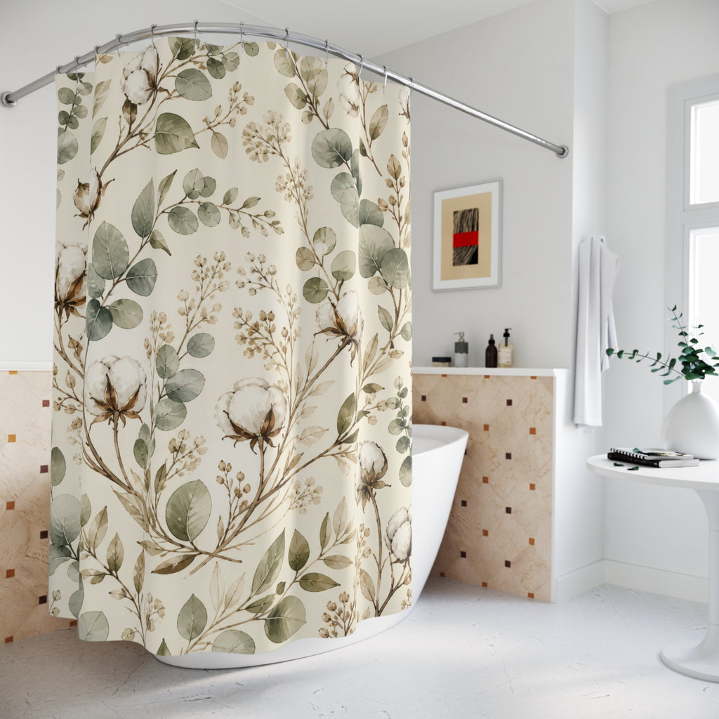Eucalyptus Green Leaf Shower Curtain
