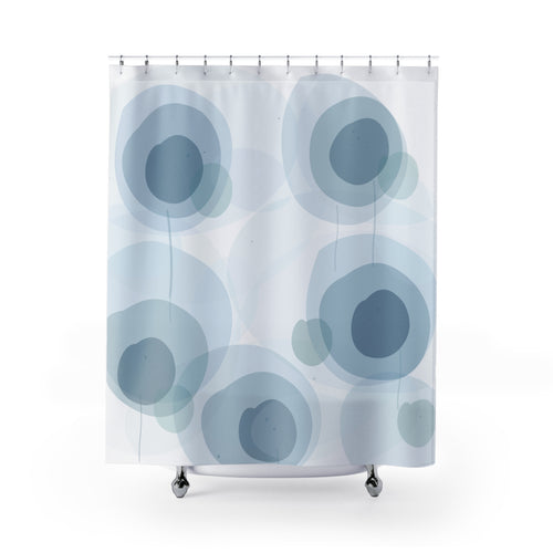 Blue Abstract Watercolor Shower Curtain – Teal Circle