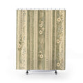 Sage Farmhouse Floral Stripe Green Shower Curtain