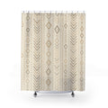 Beige Diamond Chevron Stripe Shower Curtain