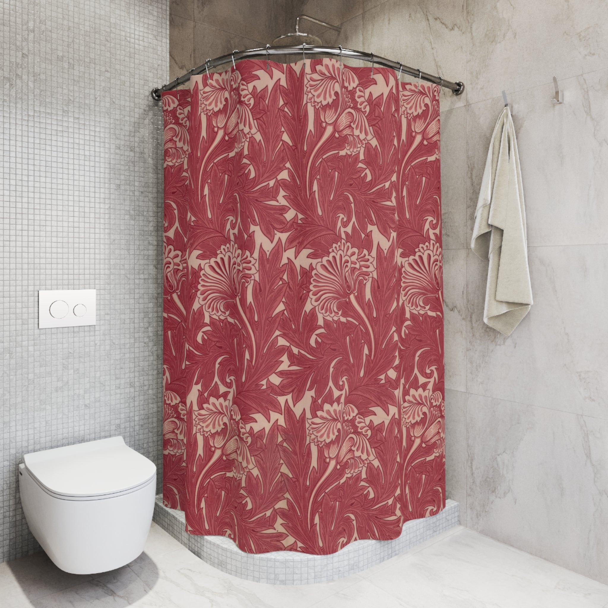 William Morris Tulip Shower Curtain – Red