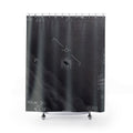 Navy Gimbal UFO Shower Curtain: Black White Thermal Video