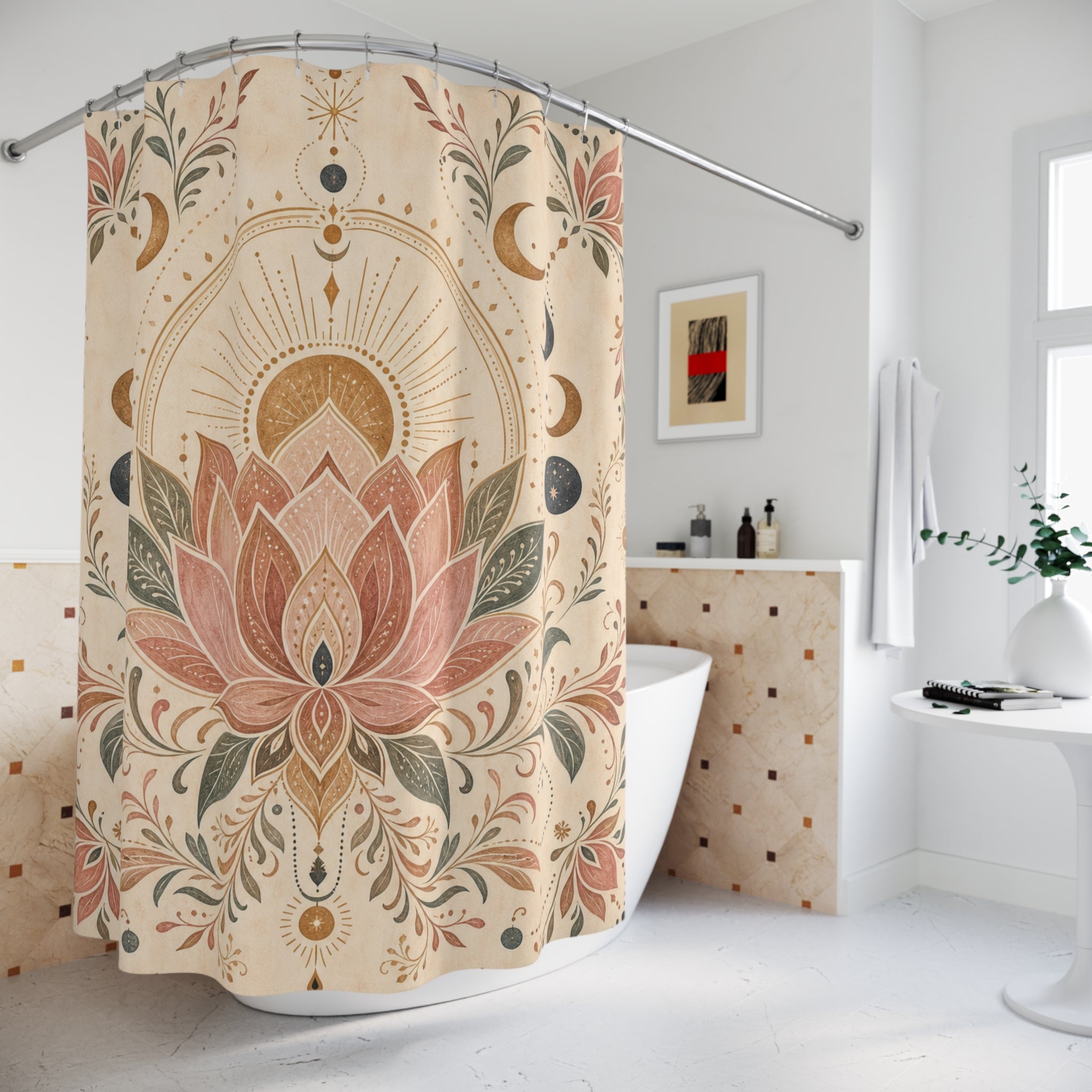 Lotus Mandala Shower Curtain