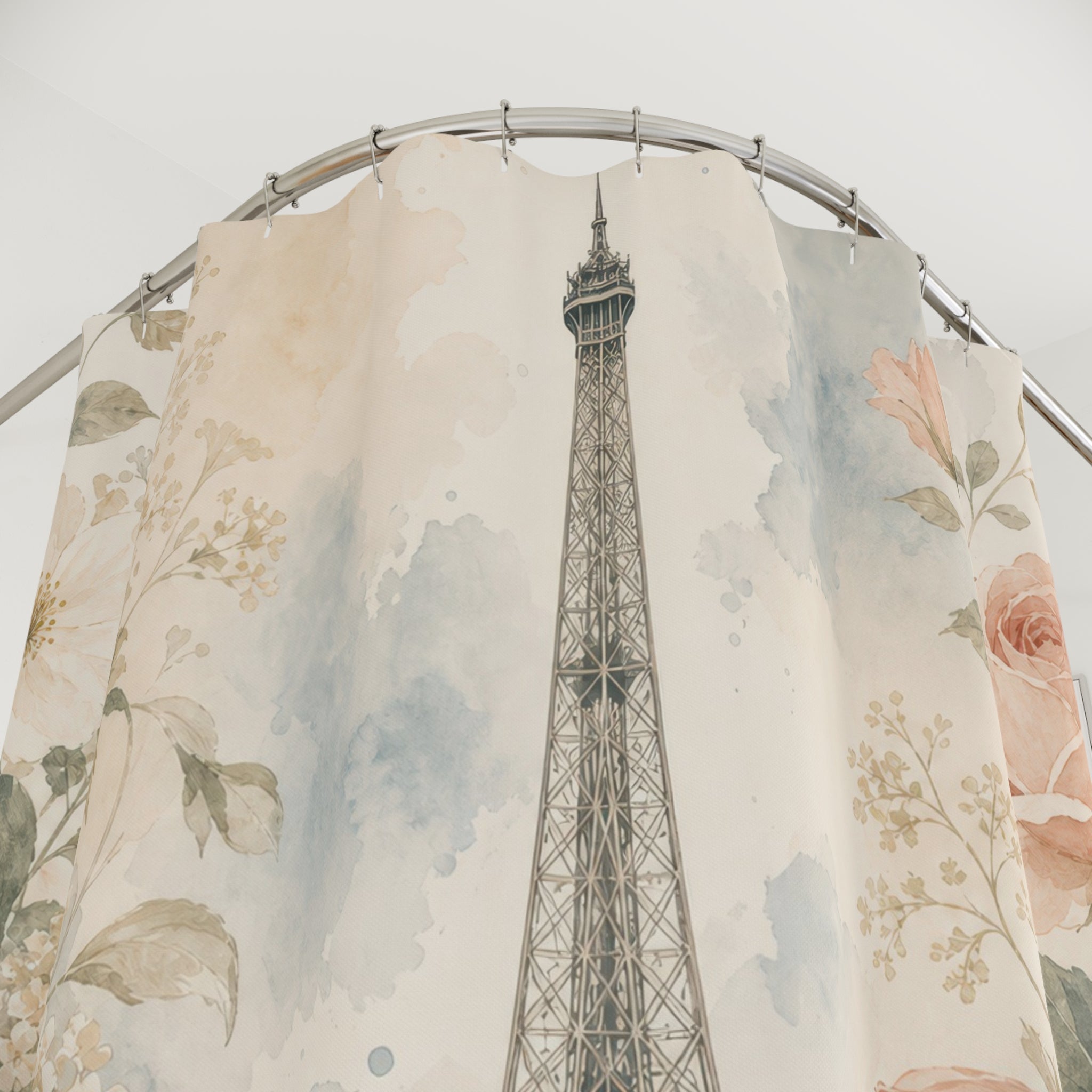 French Floral Paris Shower Curtain