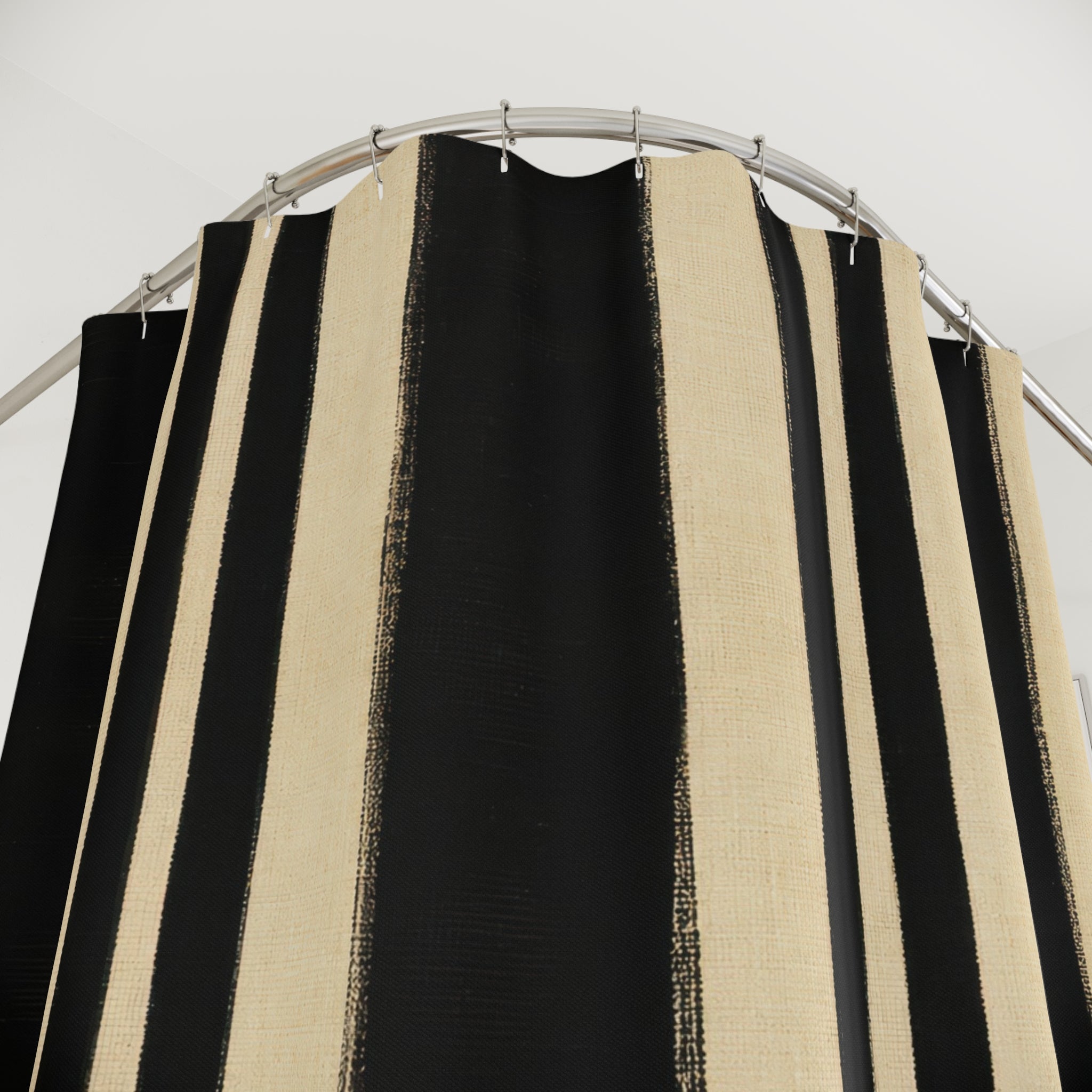 Cream Vertical Stripe Shower Curtain