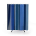 Cobalt Navy Color Block Stripe Shower Curtain