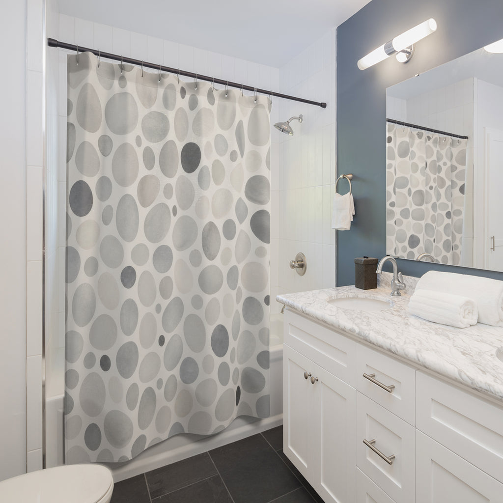Modern Dot Circle Shower Curtain