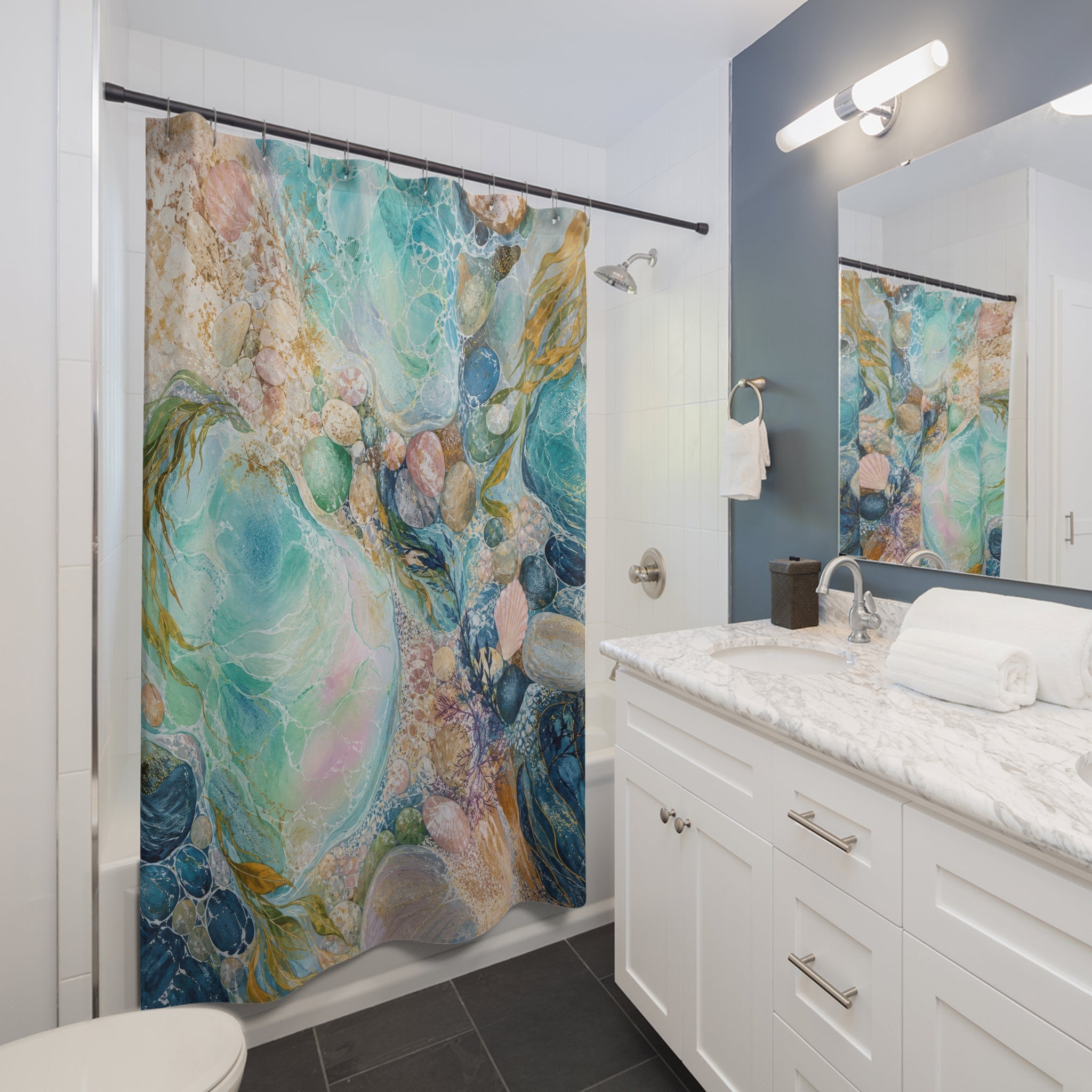 Opal Tide Pools Shower Curtain