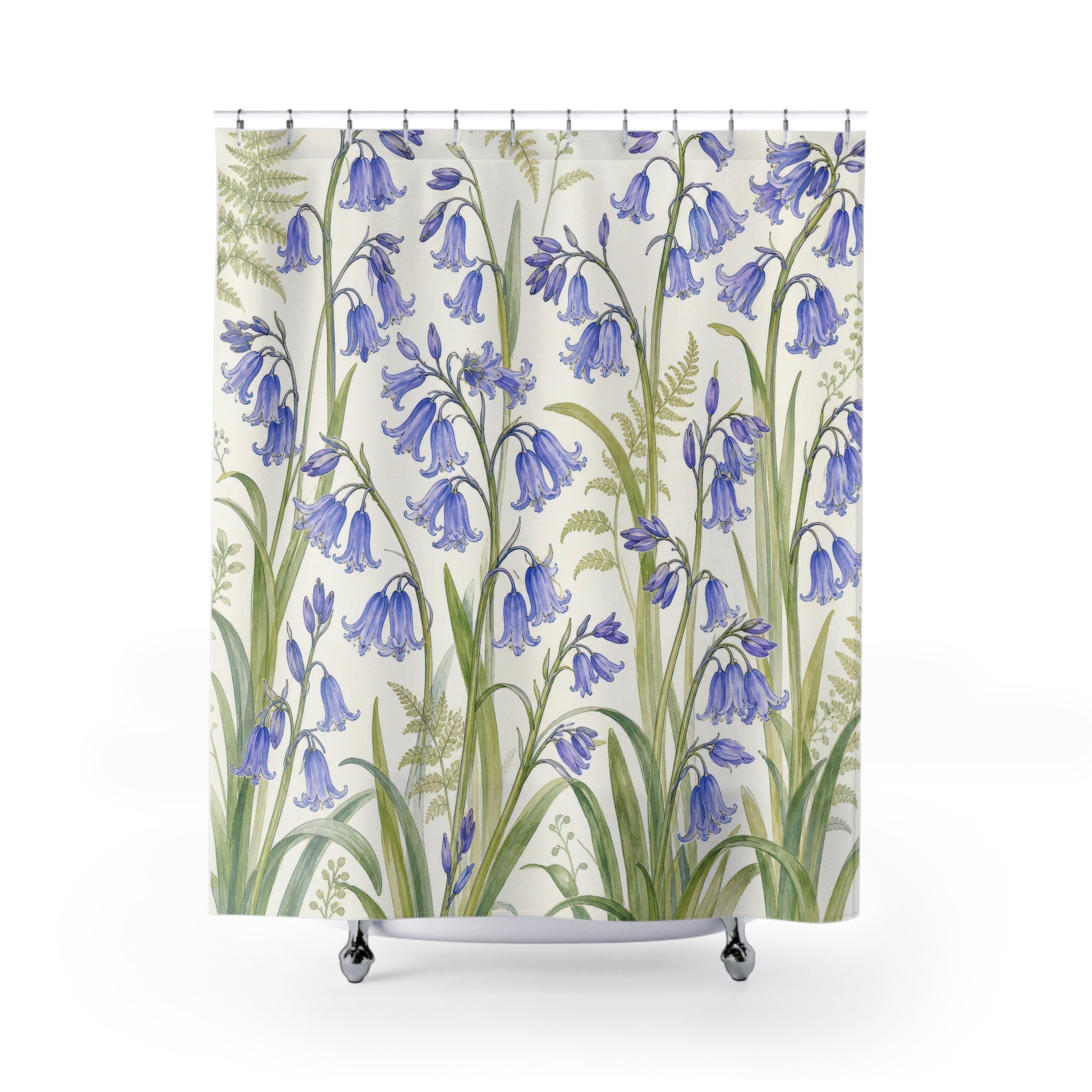 Bluebell Wildflower Botanical Shower Curtain