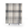 Gray White Windowpane Check Shower Curtain