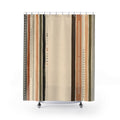 Cream Tan Minimal Vertical Stripe Shower Curtain
