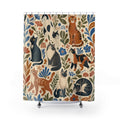 Folk Art Cat Parade Shower Curtain
