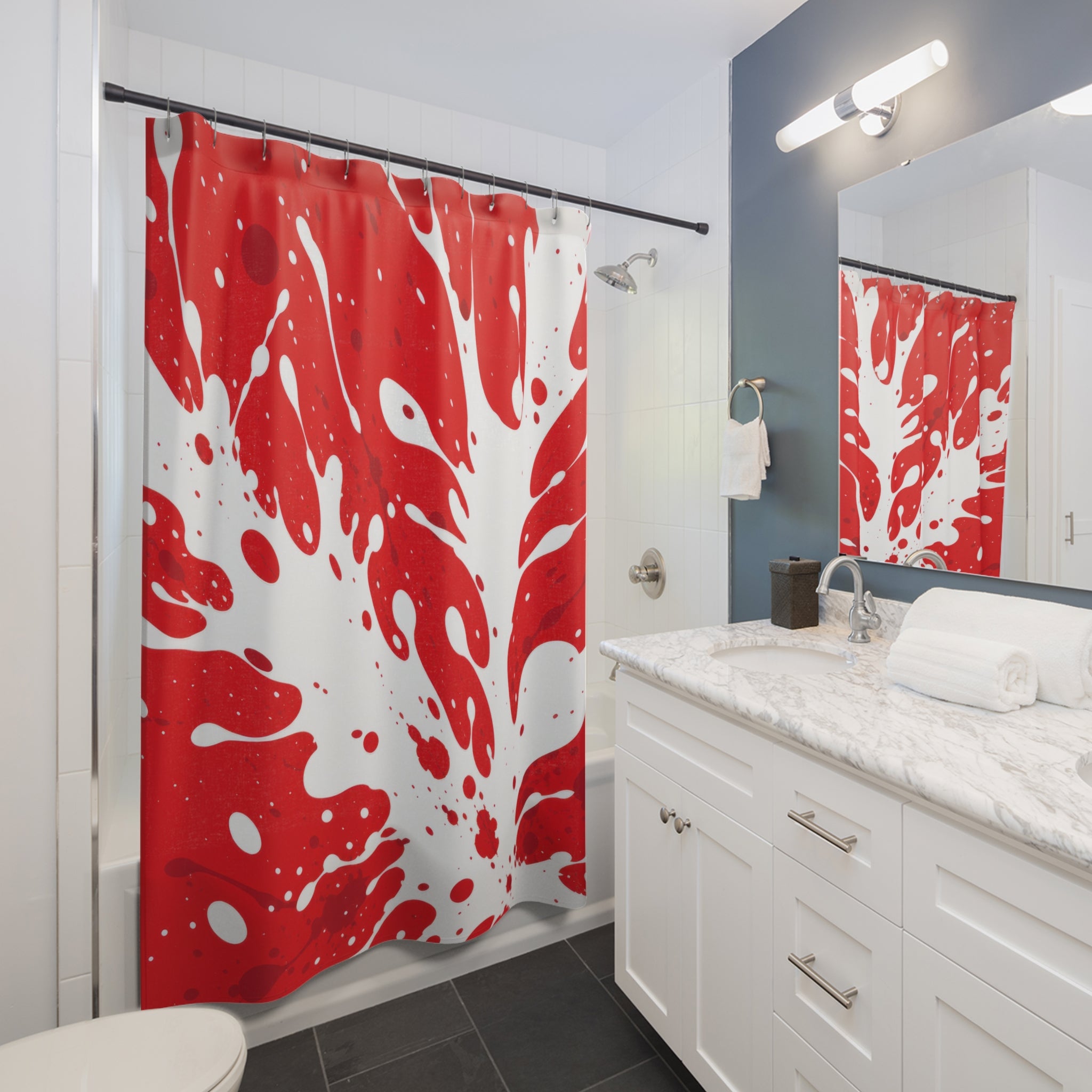 White Paint Splash Shower Curtain