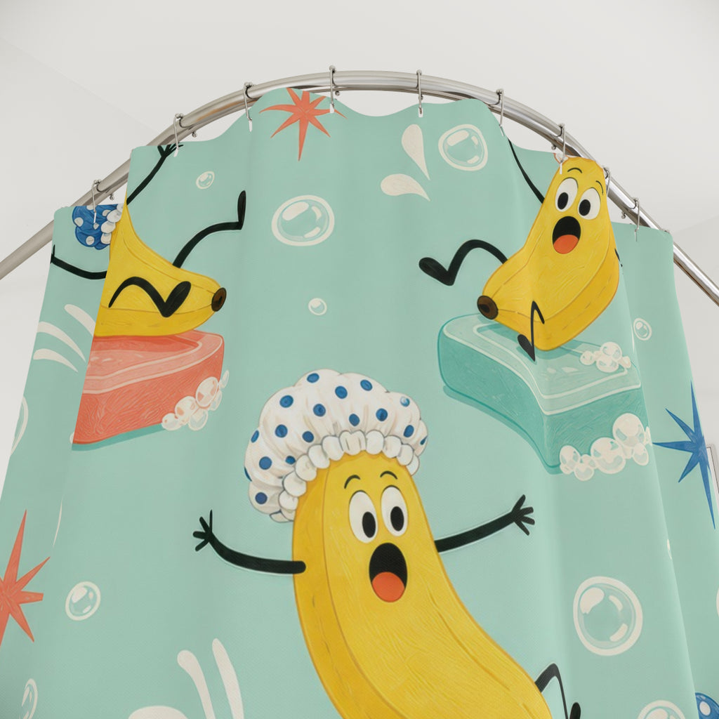 Banana Shower Cap Shower Curtain