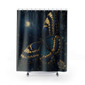 Blue Moonlit Butterfly Shower Curtain