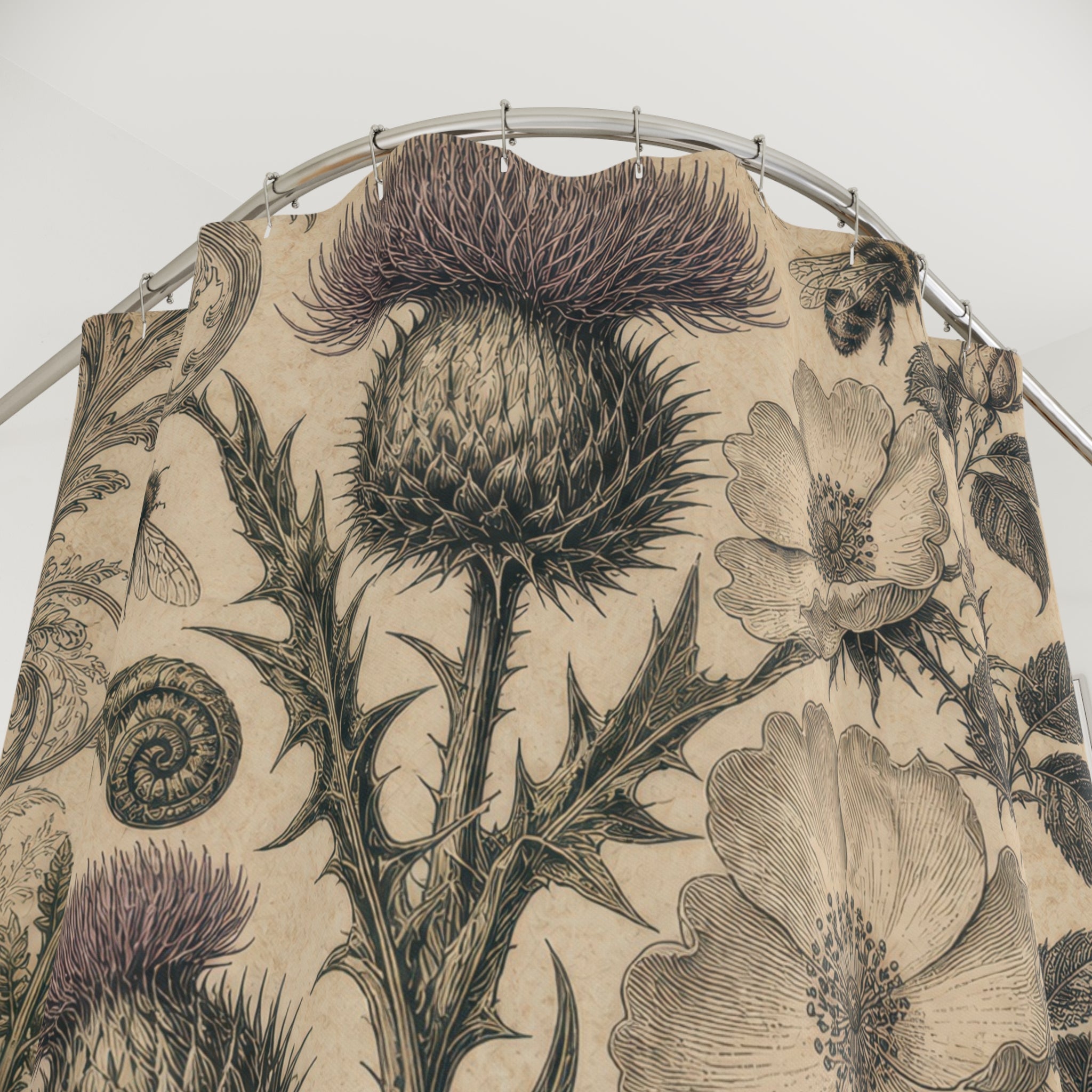 Thistle Engraving Shower Curtain