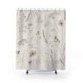 Off White Wildflower Line Shower Curtain