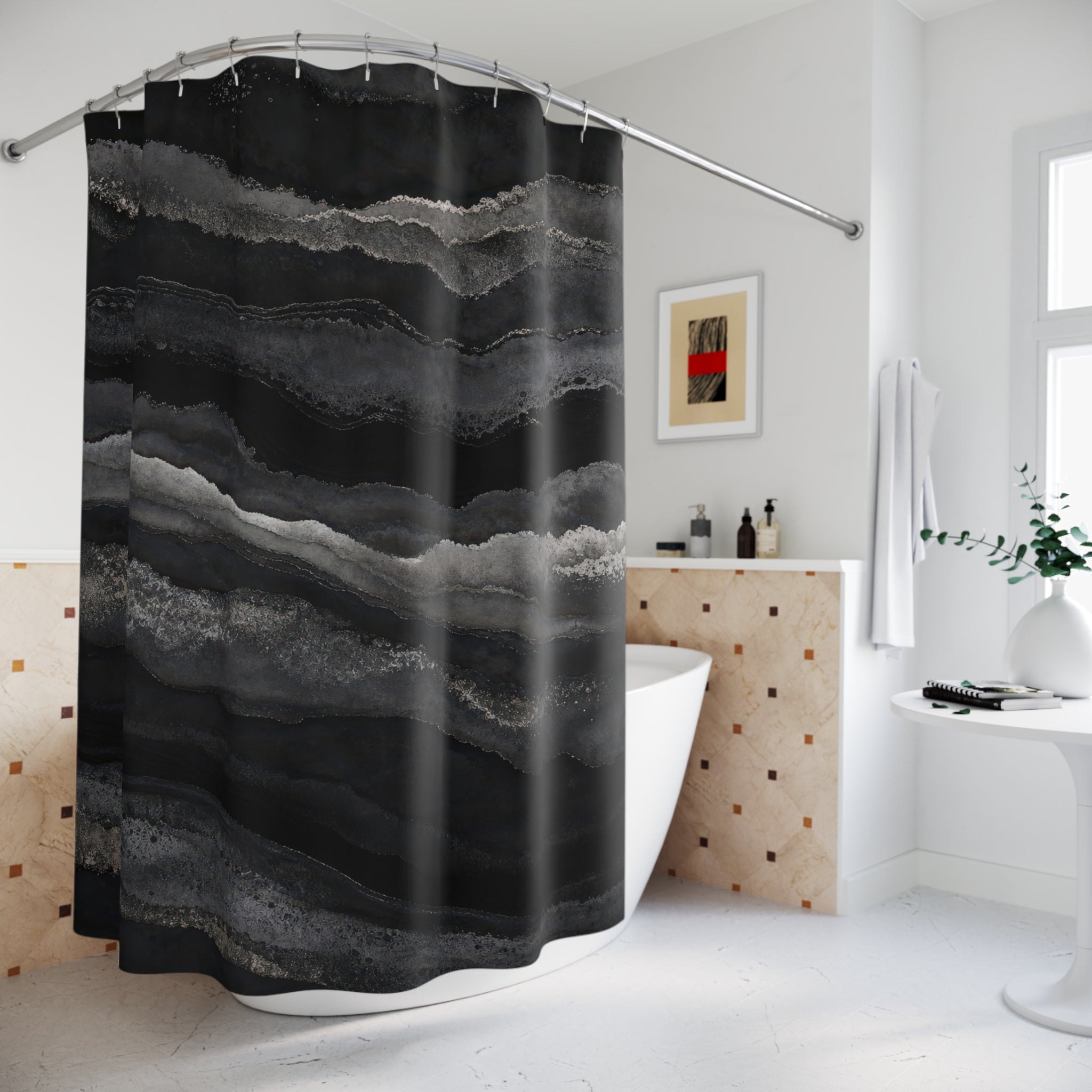 Black and Grey Shower Curtain