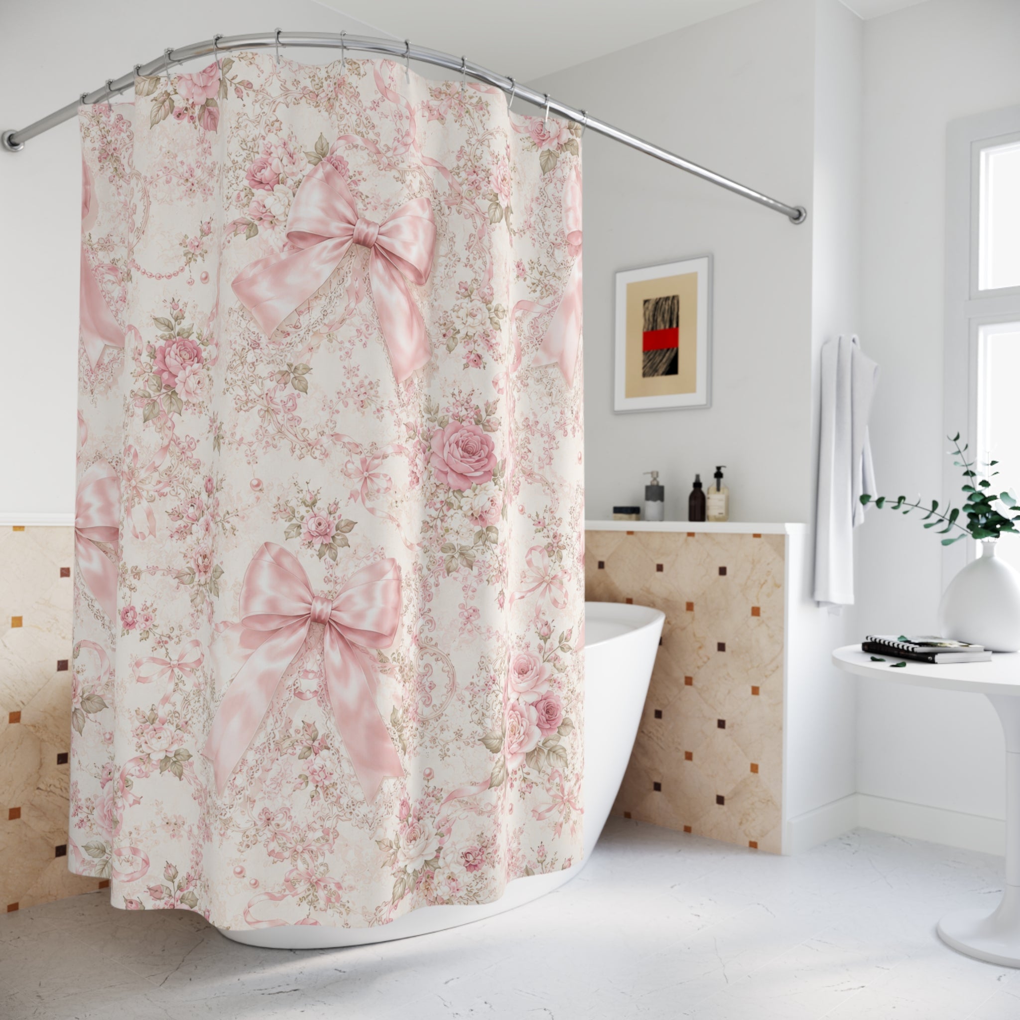 Coquette Shower Curtain: Pink Bows