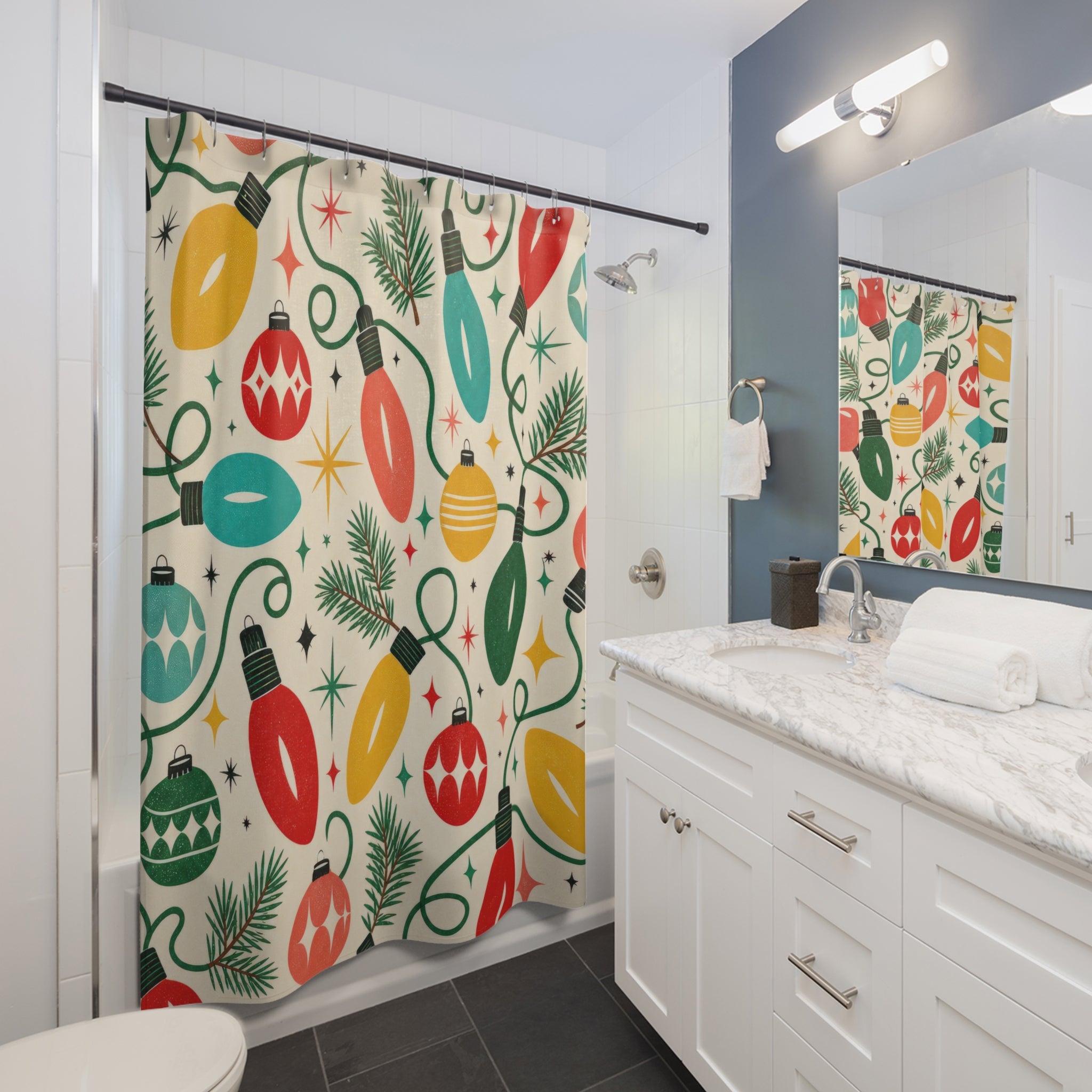 Colorful Ornament Light Shower Curtain