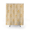 Beige Floral Shower Curtain