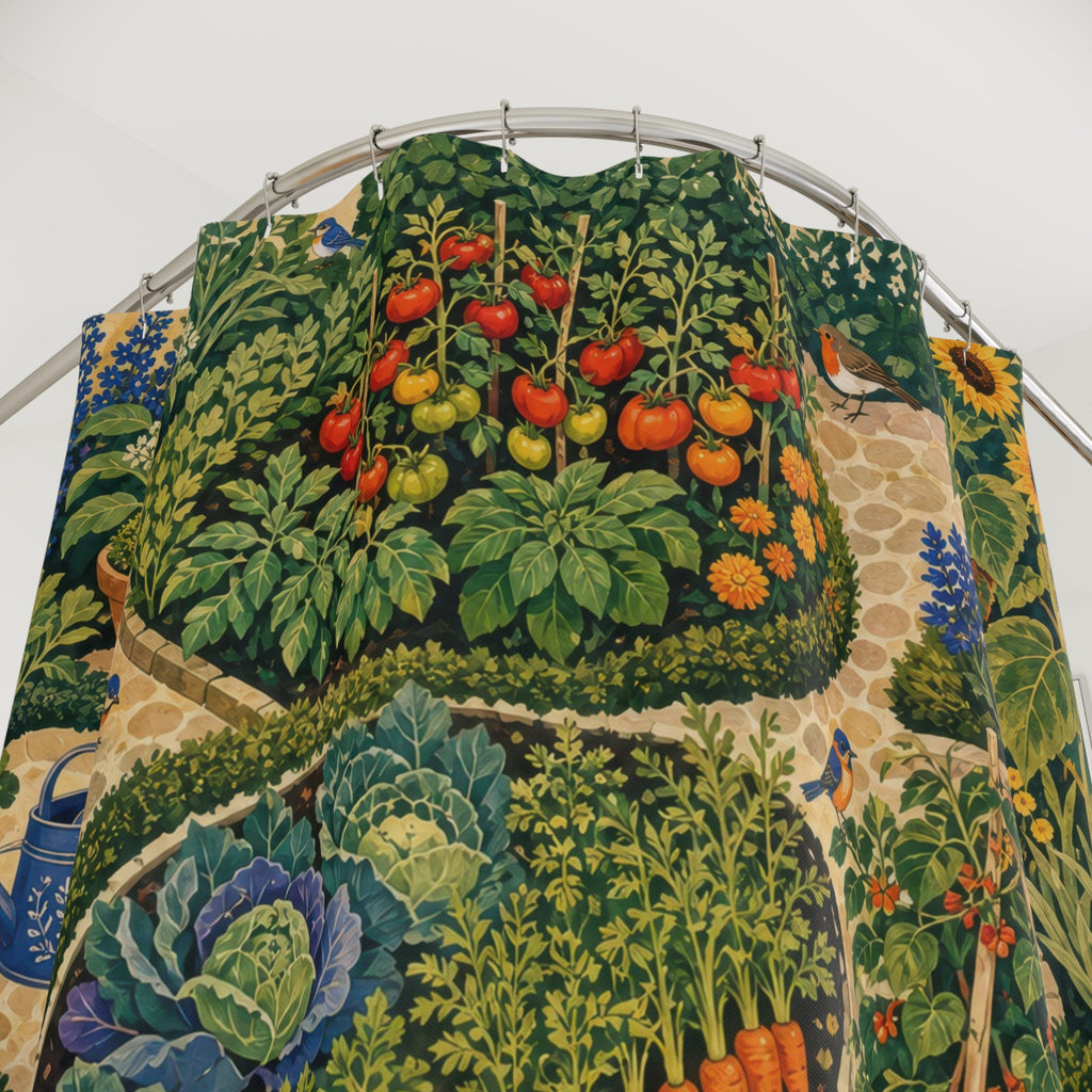 Folk Art Kitchen Garden Shower Curtain