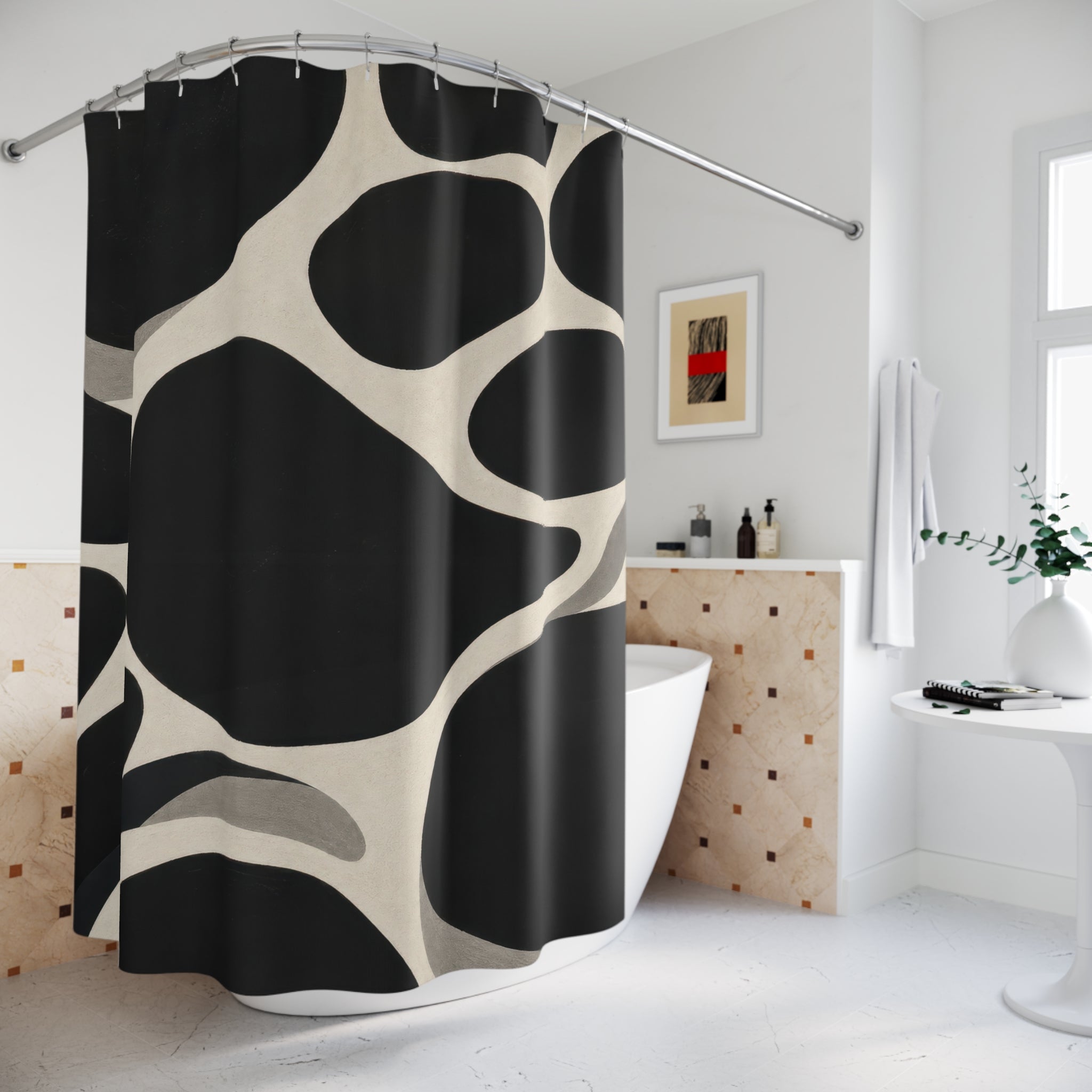 Black Ivory Organic Pebble Shower Curtain
