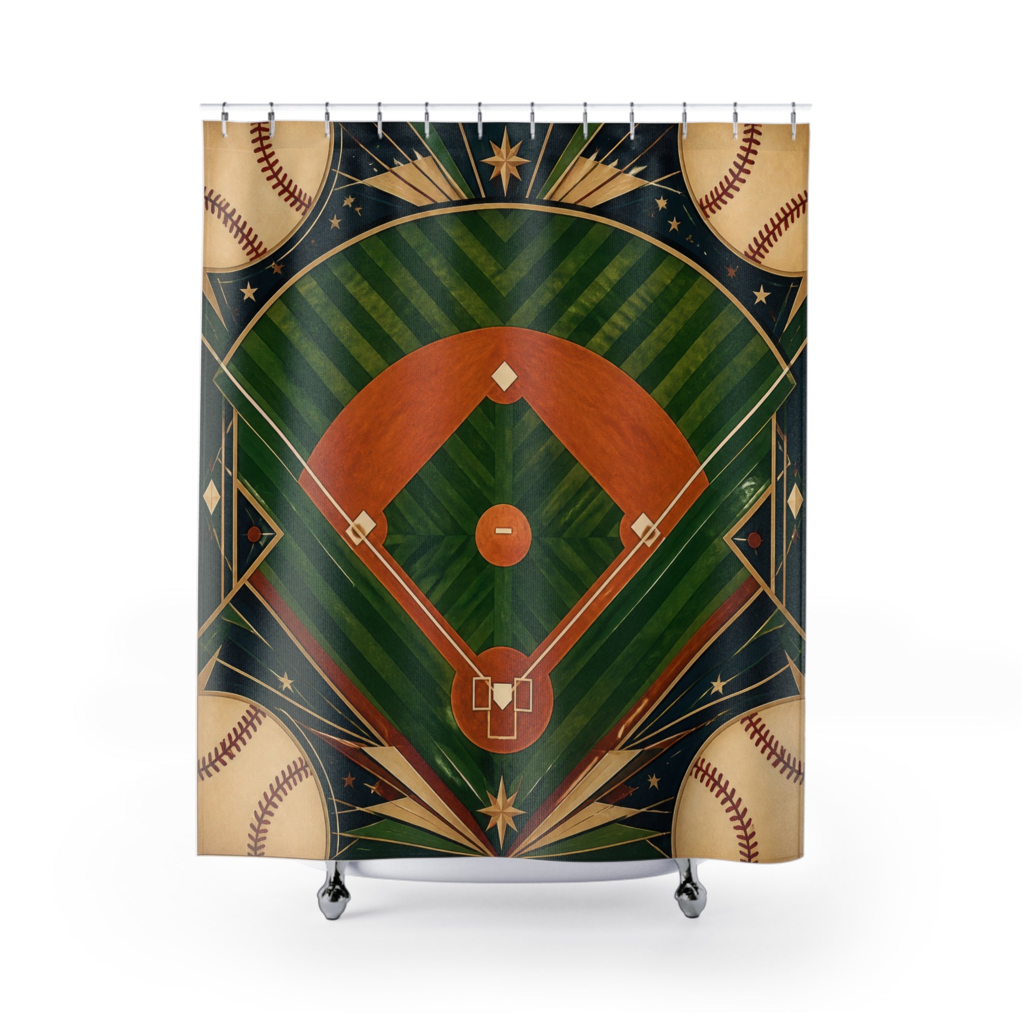 Unique Baseball Shower Curtain
