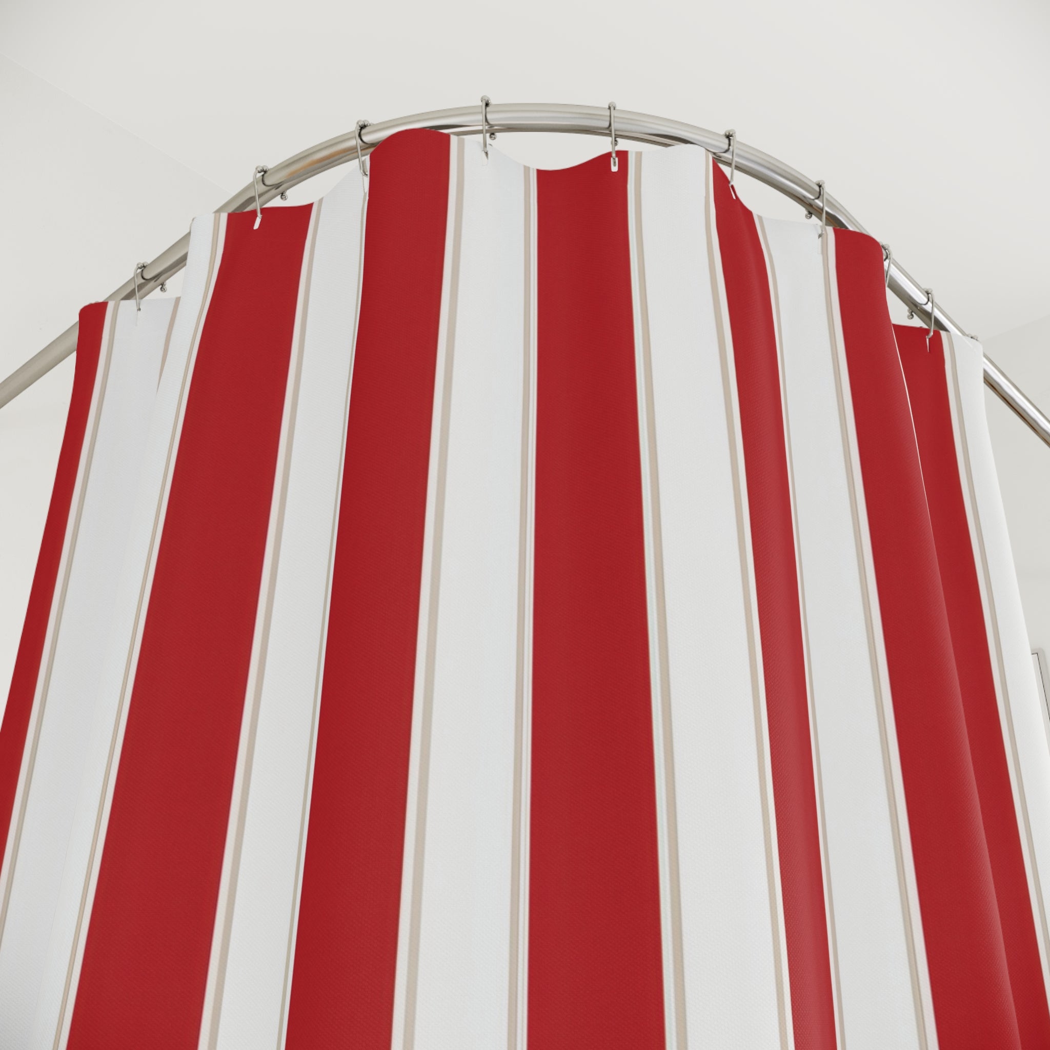 Red and White Striped Shower Curtain: Red Stripe