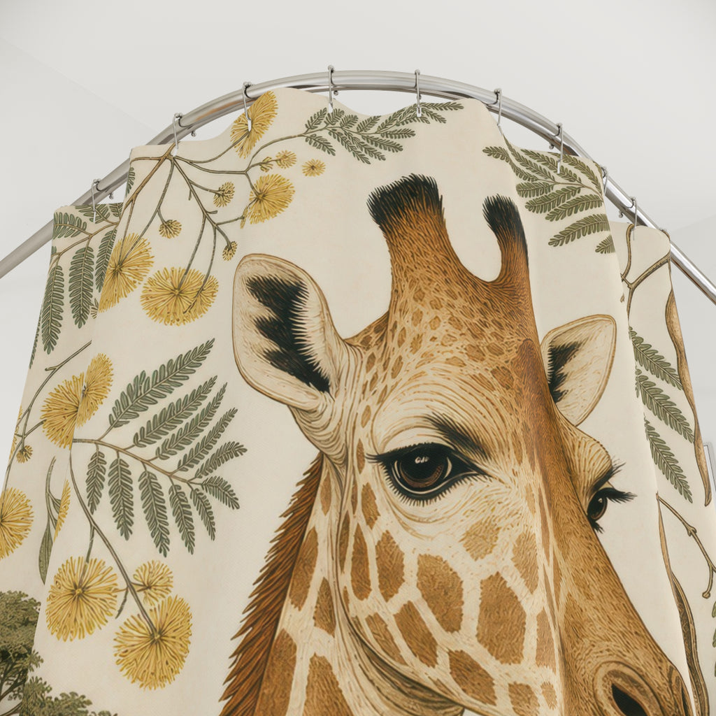 Botanical Safari Animal Portrait Shower Curtain